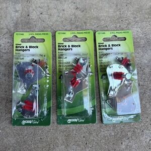 Hillman 121146 Stainless Steel 50 lbs. Capacity Brick & Block Hanger 3 Packs Lot